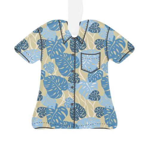 Cliff Hanger Hawaiian Monstera Leaf Aloha Shirt Ornament