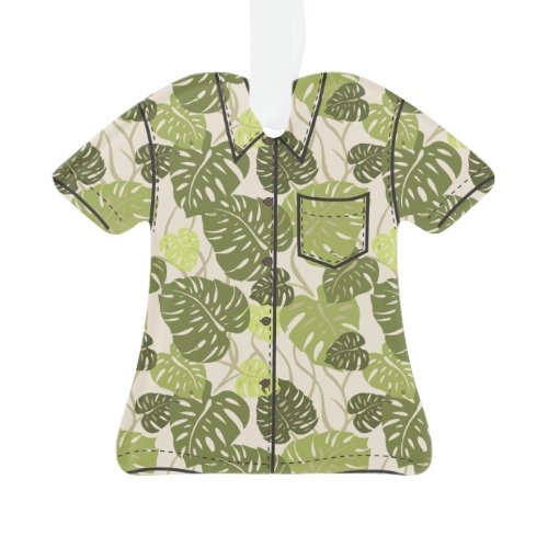 Cliff Hanger Hawaiian Monstera Leaf Aloha Shirt Ornament