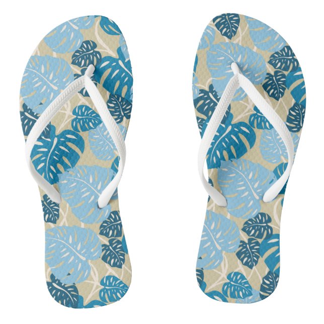 Cliff Hanger Hawaiian Monstera Leaf Flip Flops (Footbed)