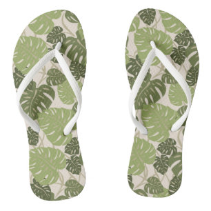 Cliff Hanger Hawaiian Monstera Leaf Flip Flops