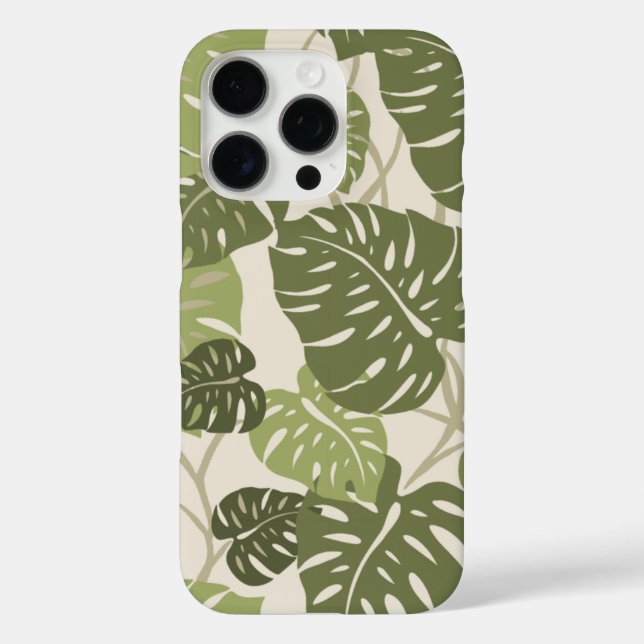 Cliff Hanger Hawaiian Monstera Leaf Green Case-Mate iPhone Case (Back)
