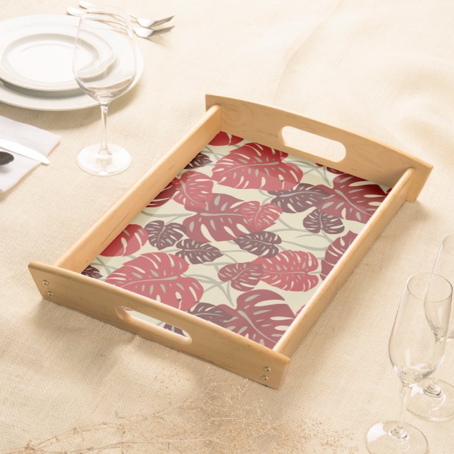 Cliff Hanger Hawaiian Monstera Leaf Serving Tray (Front)