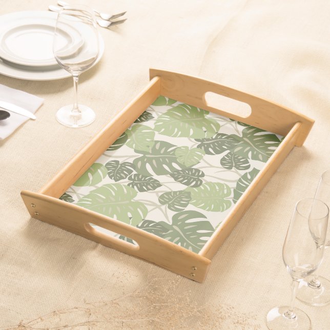 Cliff Hanger Hawaiian Monstera Leaf Serving Tray (Front)