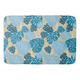 Cliff Hanger Hawaiian Tropical Monstera Leaf Bathroom Mat