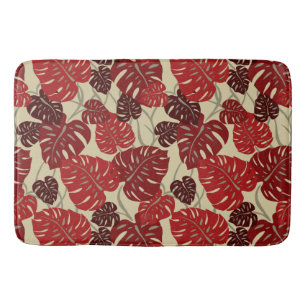Cliff Hanger Hawaiian Tropical Monstera Leaf Bathroom Mat
