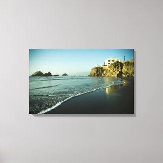 Cliff House, Beach. Canvas Print
