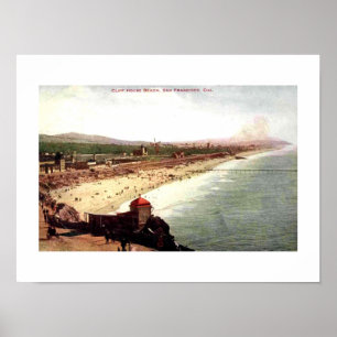 Cliff House Beach San Francisco 1910 Vintage Style Poster
