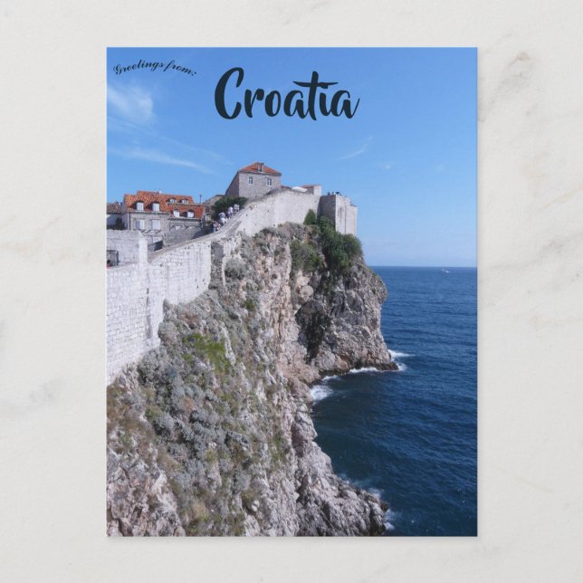 Cliff in Dubrovnik Croatia Postcard (Front)