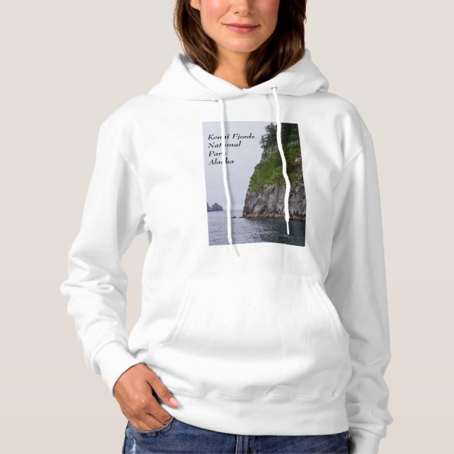 Cliff In Kenai Painterly Hoodie (Front)