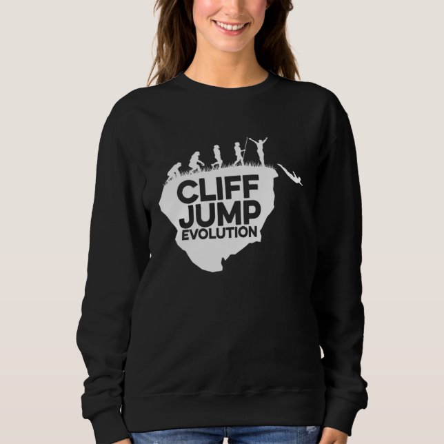 Cliff Jumping Evolution Graphic Cliff Jumper Tombs Sweatshirt (Front)