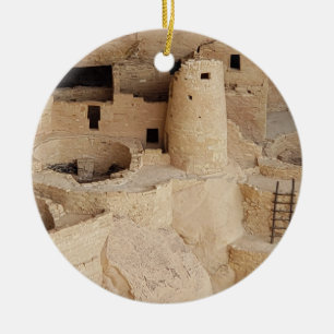 Cliff Palace at Mesa Verde National Park, Colorado Ceramic Ornament