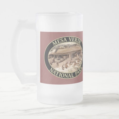 Cliff Palace at Mesa Verde National Park in CO Frosted Glass Beer Mug