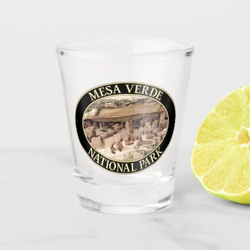 Cliff Palace at Mesa Verde National Park in CO Shot Glass