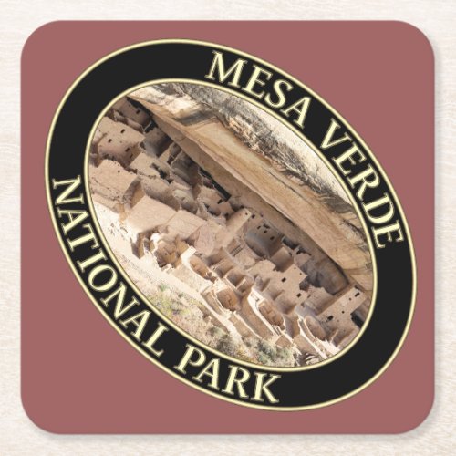 Cliff Palace at Mesa Verde National Park in CO Square Paper Coaster