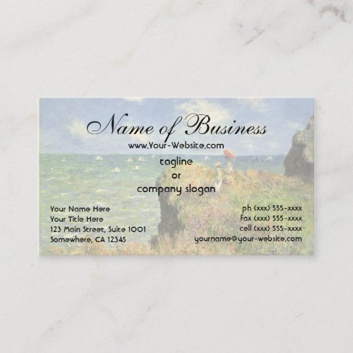 Cliff Walk at Pourville by Claude Monet Business Card