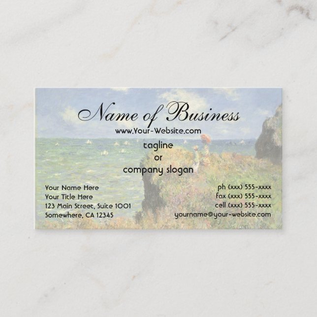 Cliff Walk at Pourville by Claude Monet Business Card (Front)