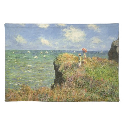 Cliff Walk at Pourville by Claude Monet Cloth Placemat