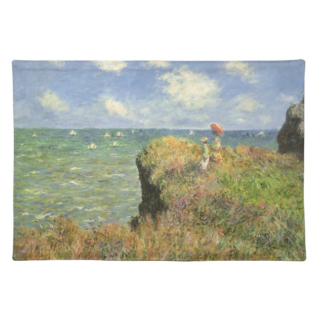 Cliff Walk at Pourville by Claude Monet Cloth Placemat (Front)