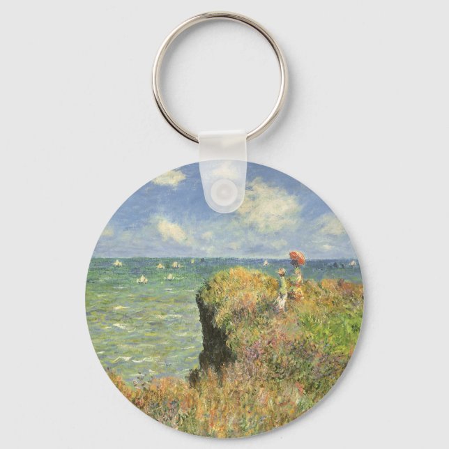 Cliff Walk at Pourville by Claude Monet Keychain (Front)