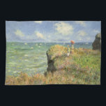 Cliff Walk at Pourville by Claude Monet Kitchen Towel<br><div class="desc">Cliff Walk at Pourville (1882) by Claude Monet is a vintage impressionism fine art nautical painting. A seascape featuring two women standing on a rocky sea cliff. The ladies are carrying parasols and overlooking waves on the ocean on a sunny summer day. About the artist: Claude Monet (1840-1926) was a...</div>