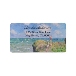 Cliff Walk at Pourville by Claude Monet Label