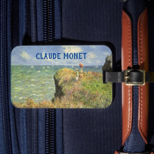 Cliff Walk at Pourville by Claude Monet Luggage Tag