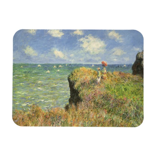 Cliff Walk at Pourville by Claude Monet Magnet (Horizontal)
