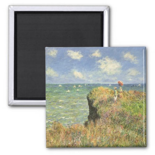 Cliff Walk at Pourville by Claude Monet Magnet