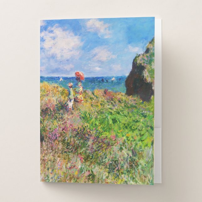 Cliff Walk at Pourville by Claude Monet Pocket Folder (Front)
