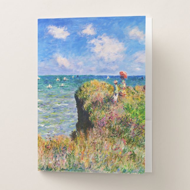 Cliff Walk at Pourville by Claude Monet Pocket Folder (Front)