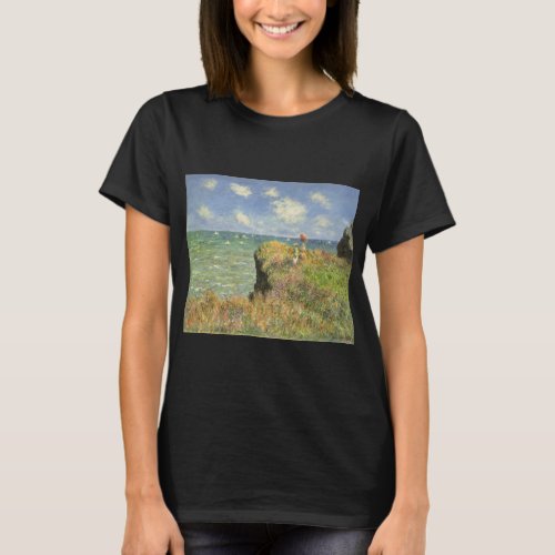 Cliff Walk at Pourville by Claude Monet T_Shirt
