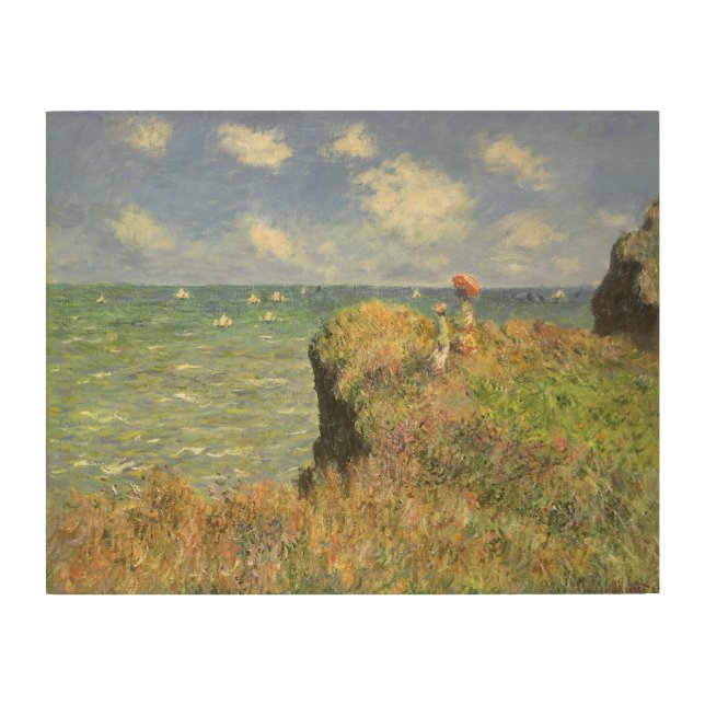Cliff Walk at Pourville by Claude Monet Wood Wall Decor (Front)