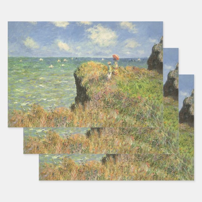 Cliff Walk at Pourville by Claude Monet Wrapping Paper Sheets (Set)