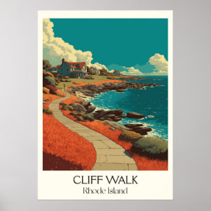 Cliff Walk Rhode Island Ocean Path Poster