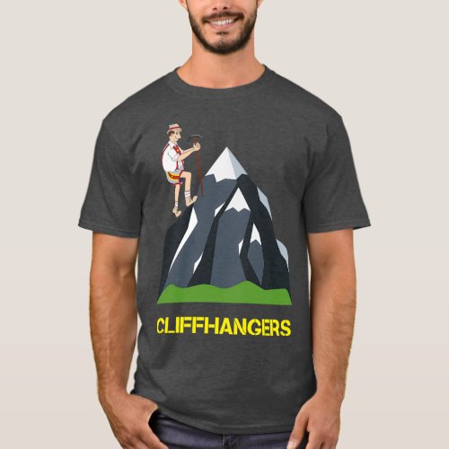 Cliffhangers rock climbing hang in there black T_Shirt
