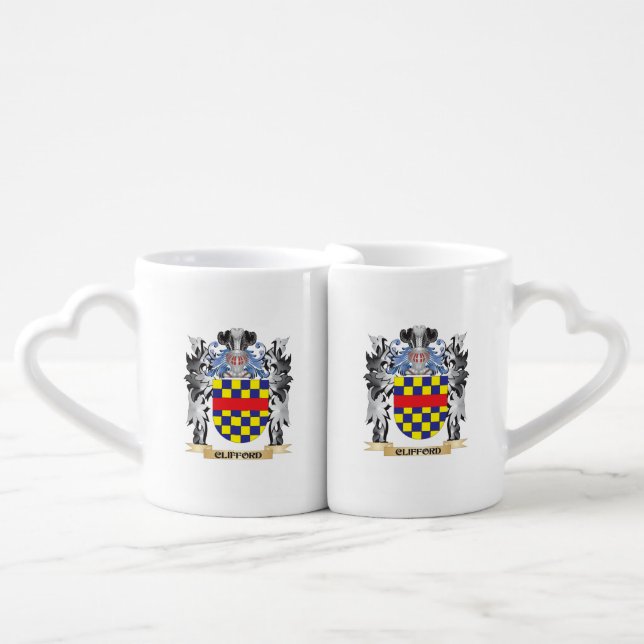 Clifford Coat of Arms - Family Crest Coffee Mug Set (Front Nesting)