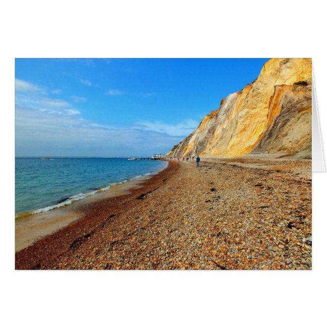 Cliffs and beach at Alum Bay card (Front Horizontal)