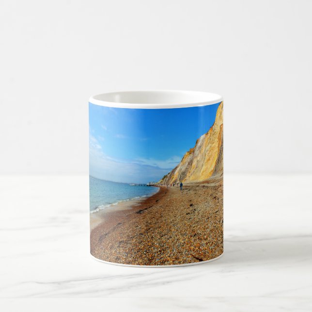 Cliffs and beach at Alum Bay Coffee Mug (Center)