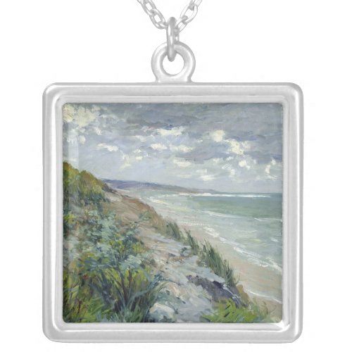 Cliffs by the sea at Trouville Silver Plated Necklace