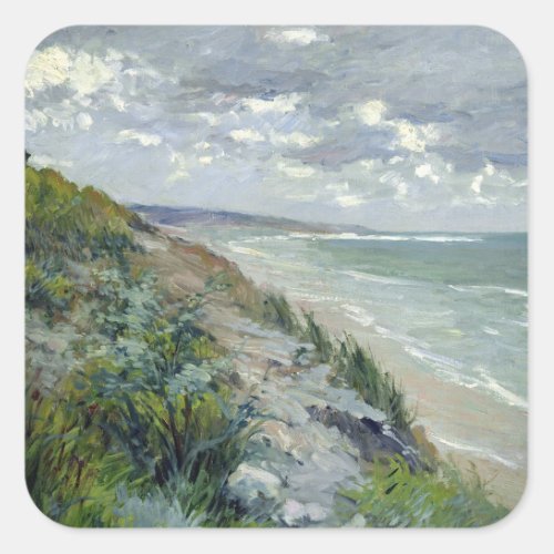 Cliffs by the sea at Trouville Square Sticker