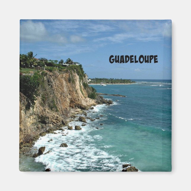 Cliffs in Guadeloupe, Labeled Magnet (Front)