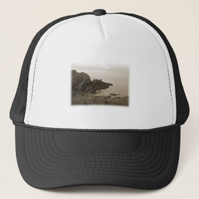 Cliffs in sepia color. On White Background. Trucker Hat (Front)