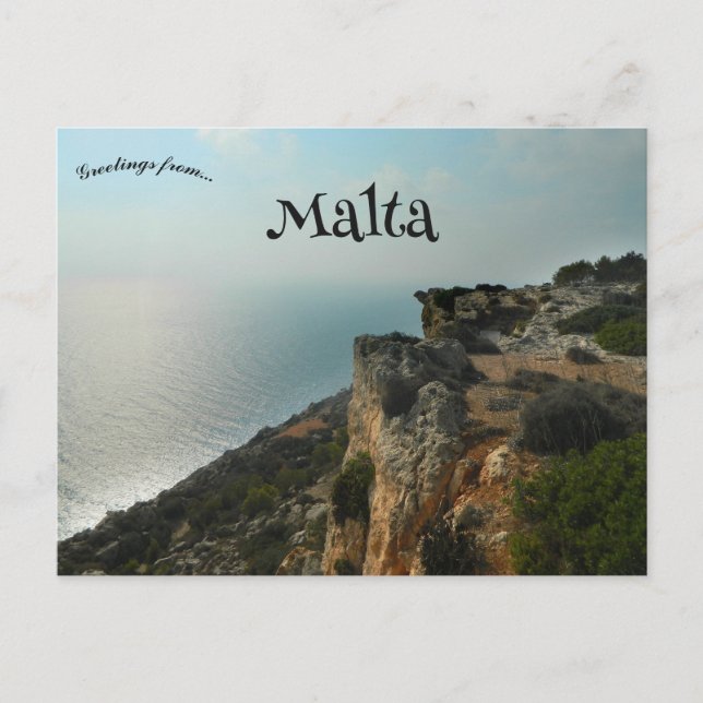 Cliffs of Dingli Malta Postcard (Front)