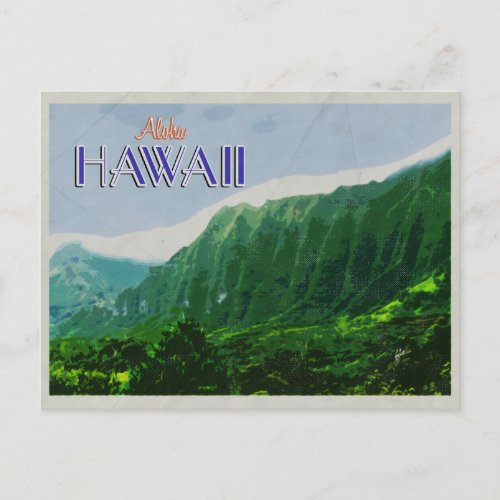 Cliffs of Hawaii Vintage Travel  Poster Postcard