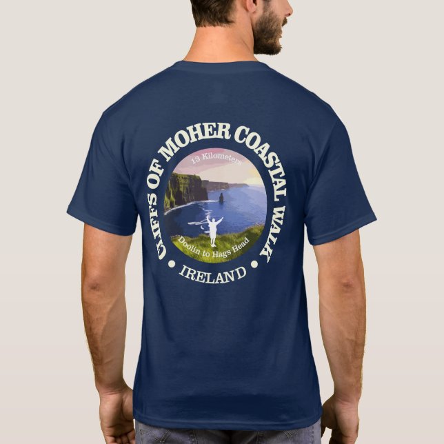 Cliffs of Moher Coastal Walk (rd) T-Shirt (Back)