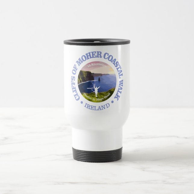 Cliffs of Moher Coastal Walk (rd) Travel Mug (Center)