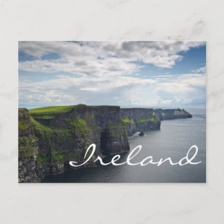 Cliffs of Moher in Ireland text postcard