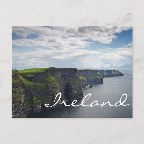Cliffs of Moher in Ireland text postcard