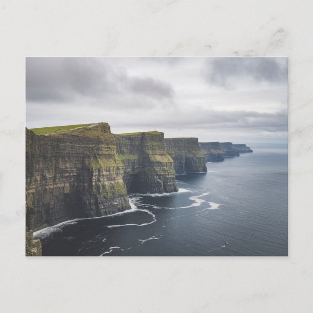 Cliffs of Moher, Ireland, Cloudy Postcard (Front)