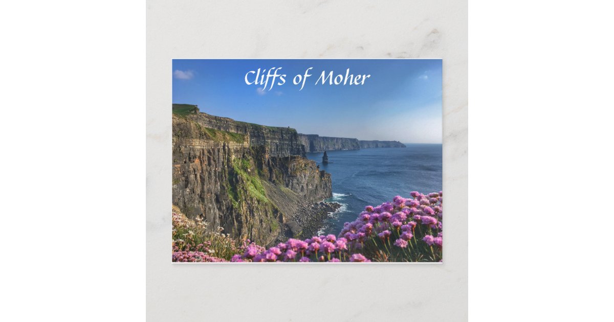 Cliffs of Moher, Ireland, Flowers Postcard | Zazzle